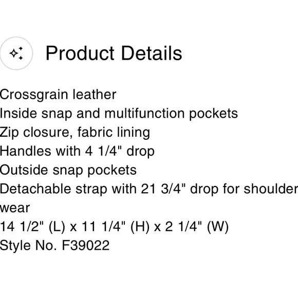 COACH Laptop Bag Crossgrain Leather —Style F39022 NWT